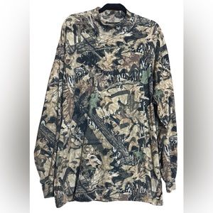 Mossy Oak Vintage Jerzees Camouflage Shirt Sz XL Forest Floor Camouflage